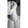 Collection Génération Patriote - Boucles d'oreilles – Montée de six perles bleu-blanc-rouge.