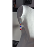 Collection Génération Patriote - Boucles d'oreilles – Montée de six perles bleu-blanc-rouge.