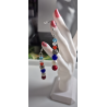 Collection Génération Patriote - Boucles d'oreilles – Montée de six perles bleu-blanc-rouge.