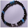 Bracelet Nuit Bleutée – Élégance noire & turquoise